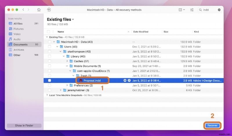 วิธีการกู้คืนไฟล์ InDesign ที่ไม่ได้บันทึก/ลบบน Mac 