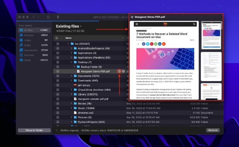 วิธีการกู้คืนไฟล์ที่ถูกลบระหว่างการตัดและวางบน Mac