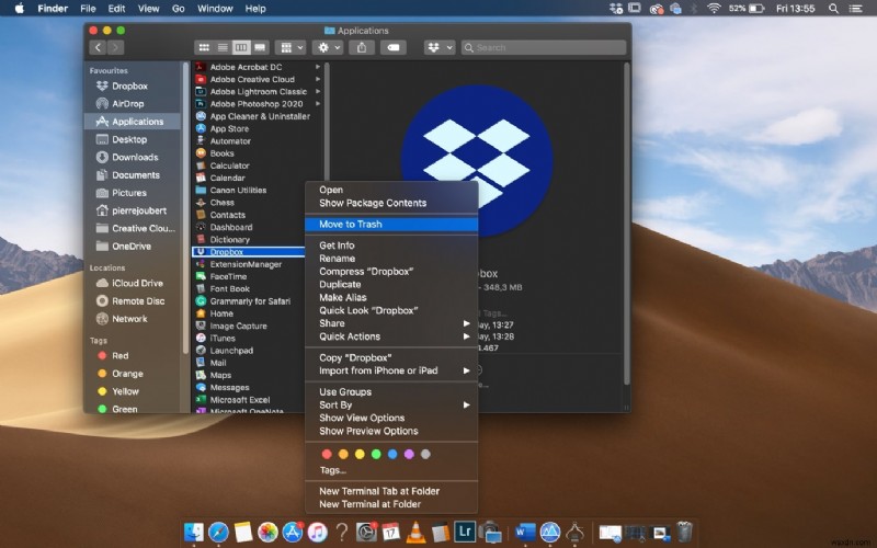 วิธีถอนการติดตั้ง Dropbox บน Mac