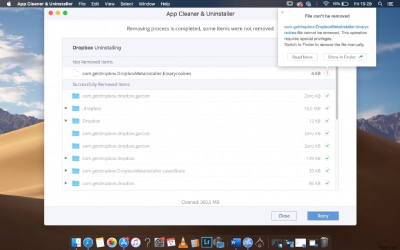 วิธีถอนการติดตั้ง Dropbox บน Mac