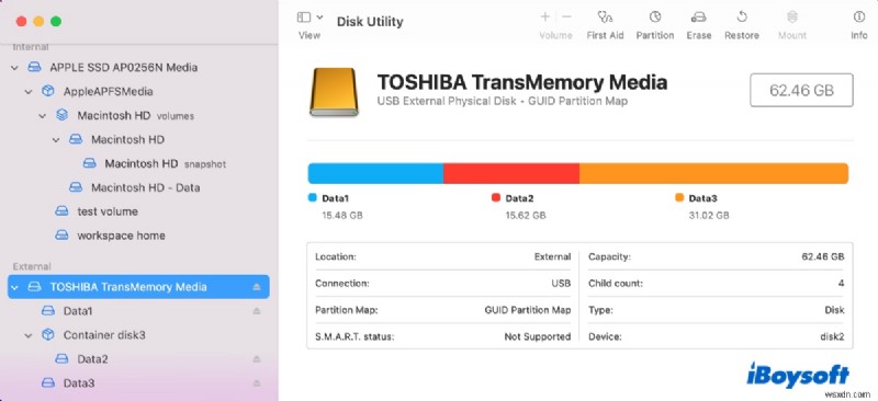 จะทำอย่างไรถ้าคุณไม่สามารถแบ่งพาร์ติชันการ์ด SD/ไดรฟ์ USB/ฮาร์ดไดรฟ์บน Mac ได้