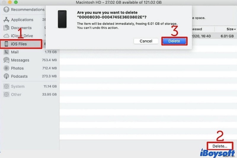 วิธีการลบไฟล์ iOS บน Mac เพื่อเพิ่มพื้นที่เก็บข้อมูล Mac?