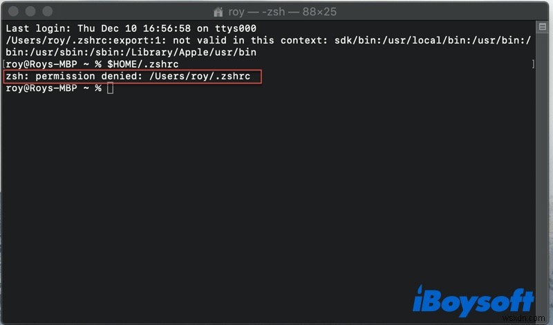 วิธีแก้ไขการอนุญาต Zsh ที่ถูกปฏิเสธใน Mac Terminal