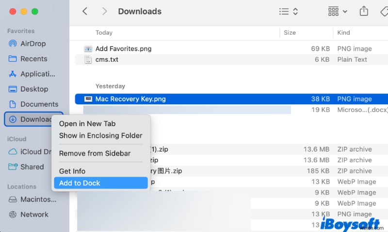 การเพิ่มรายการโปรดไปยัง Mac Finder และ Dock สำหรับการเข้าถึงด่วน