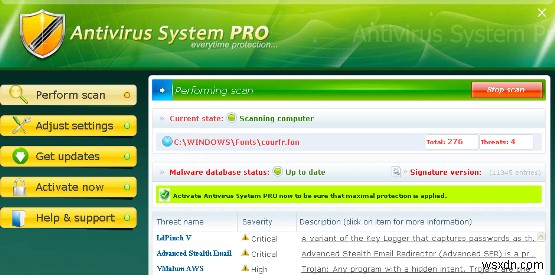 การลบ Antivirus System Pro – วิธีการลบ Antivirus System Pro