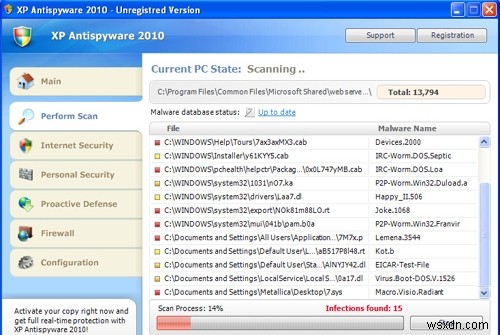 คำแนะนำการกำจัด XP Antispyware 2010