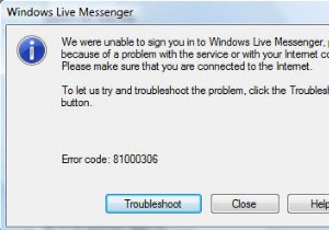 วิธีการแก้ไขข้อผิดพลาด MSN Messenger / Windows Live “81000306”