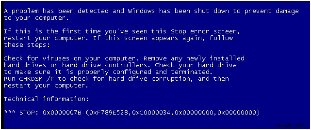 วิธีการแก้ไขข้อผิดพลาด “Stop 0x0000007B” ใน Windows XP