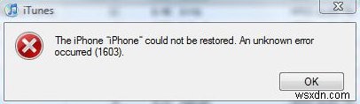 1603 iTunes Error Fix – วิธีแก้ไขข้อผิดพลาดเมื่อกู้คืน iPod / iPhone 