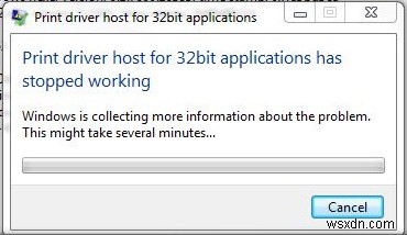 “โฮสต์ไดรเวอร์การพิมพ์สำหรับแอปพลิเคชัน 32 บิตหยุดทำงาน” แก้ไขข้อผิดพลาดใน Windows 7 