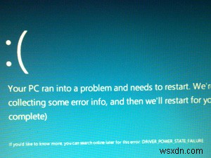 วิธีแก้ไข Windows 8 BSOD:DRIVER_POWER_STATE_FAILURE