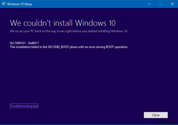 วิธีแก้ไขรหัสข้อผิดพลาดการอัปเกรด Windows 0xC1900101