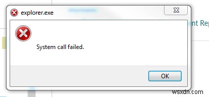 ข้อผิดพลาดการเรียกระบบ Explorer.exe ล้มเหลว:ทำงานแก้ไข 