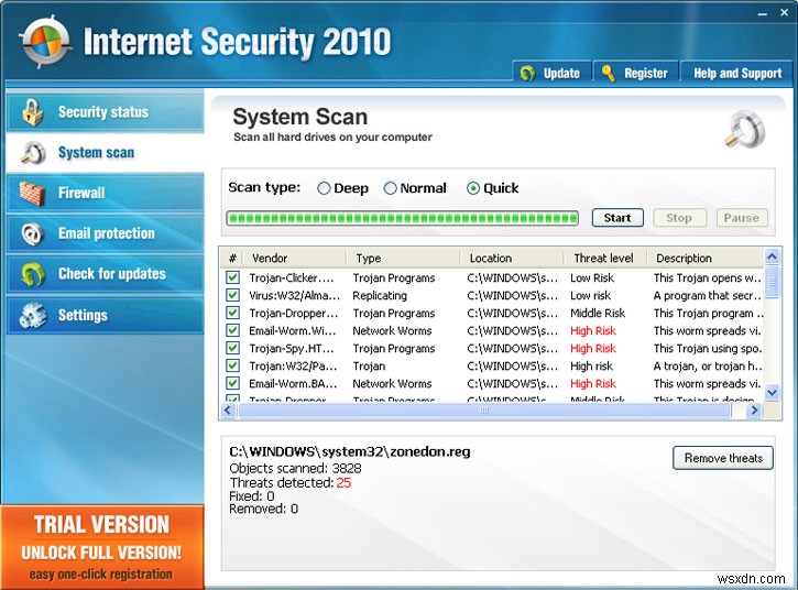 การกำจัด Internet Security 2010 – วิธีถอนการติดตั้ง Internet Security 2010 ตลอดกาล