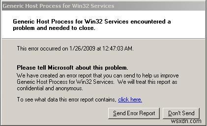 แก้ไขสำหรับกระบวนการโฮสต์ทั่วไปสำหรับข้อผิดพลาดของบริการ Win32 