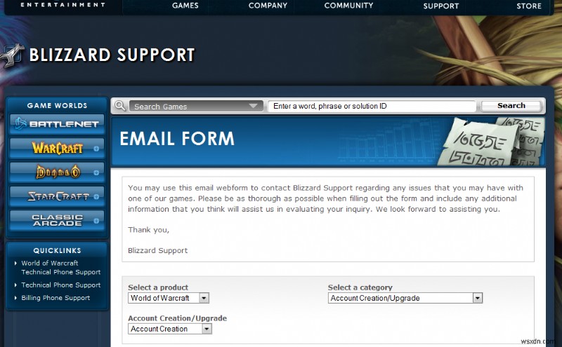 วิธีแก้ไขข้อผิดพลาด World Of Warcraft 203 – ข้อผิดพลาดในการสร้างบัญชี 