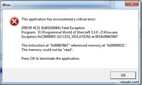 ข้อผิดพลาดของแอปพลิเคชัน WOW.exe – วิธีการซ่อมแซมข้อผิดพลาด WOW.exe (World Of Warcraft) 