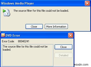 80040241 การซ่อมแซมข้อผิดพลาดของ Windows Media Player