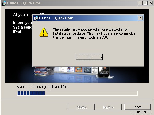 iTunes 2330 แก้ไขข้อผิดพลาด