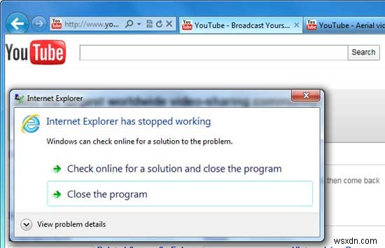 Internet Explorer 9 ข้อขัดข้องแก้ไขบทแนะนำ