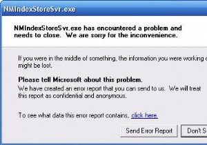 บทแนะนำการซ่อมแซมข้อผิดพลาด Nmindexstoresvr.exe