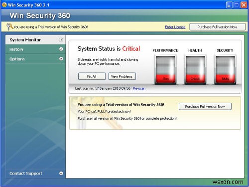 ลบ Win Security 360 – คำแนะนำการกำจัด