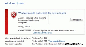 80072EFE แก้ไขข้อผิดพลาด – การซ่อมแซมข้อผิดพลาดในการอัปเดต Windows