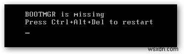  Bootmgr Is Missing  แก้ไขข้อผิดพลาด – Windows 7