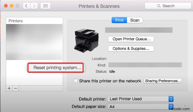 คู่มือขั้นสูงในการรีเซ็ตระบบการพิมพ์เครื่องพิมพ์ HP (Mac) – PCASTA