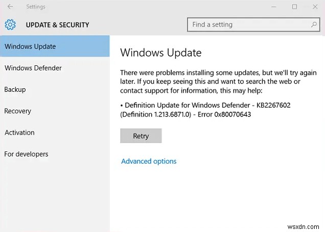 0x80070643 — ข้อผิดพลาดในการอัปเดตใน Windows 10 ห้าวิธีในการแก้ไข
