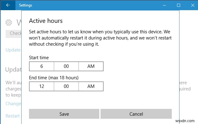 ชั่วโมงใช้งาน:คู่มือ Windows 10