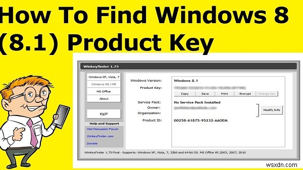 วิธีค้นหารหัสผลิตภัณฑ์ Windows 8 (8.1)