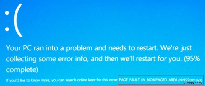 วิธีแก้ไขข้อบกพร่องของหน้าในพื้นที่ที่ไม่ใช่เพจหน้าจอสีน้ำเงิน Windows 10