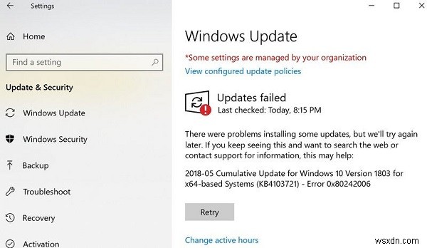 การแก้ไขข้อผิดพลาดในการอัปเดต Windows 0x80242006 ใน Windows 10