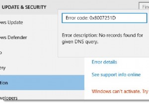 วิธีแก้ไขข้อผิดพลาดการเปิดใช้งาน Windows 10 0x8007251D 