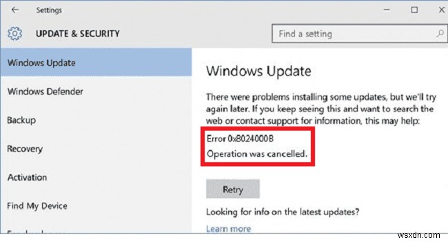 วิธีการแก้ไขข้อผิดพลาด Windows Update 0x8024000b บน Windows 10