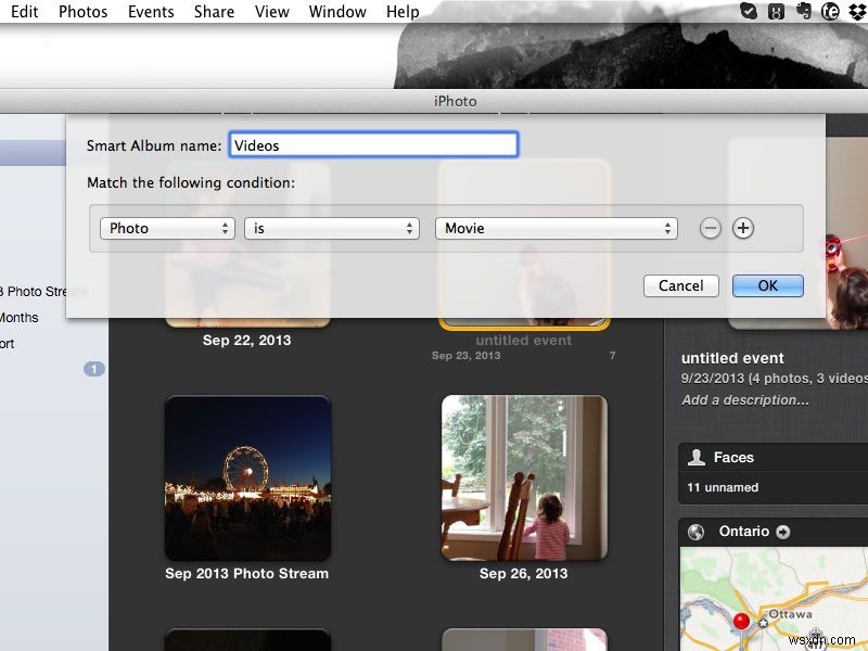 วิธีค้นหาวิดีโอของคุณอย่างรวดเร็วใน iPhoto