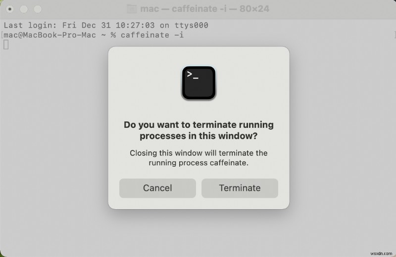 คำสั่ง Terminal นี้จะ  คาเฟอีน  Mac ของคุณไม่ให้หลับ 