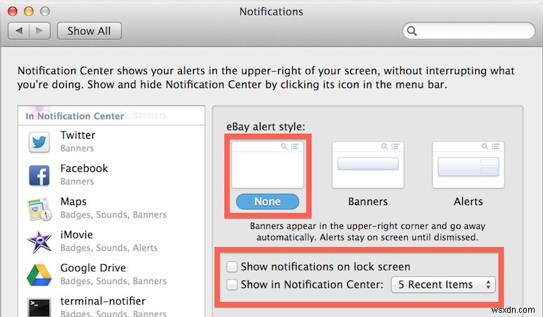 วิธีปิดการแจ้งเตือนทางเว็บใน Mavericks 