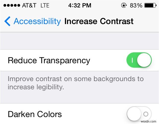 วิธีลดความโปร่งใสใน iOS 7.1 เพื่อปรับปรุงความสามารถในการอ่าน