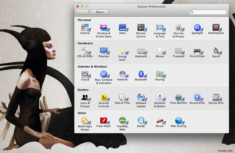 จัดระเบียบใหม่และซ่อนการตั้งค่าระบบของคุณใน OS X