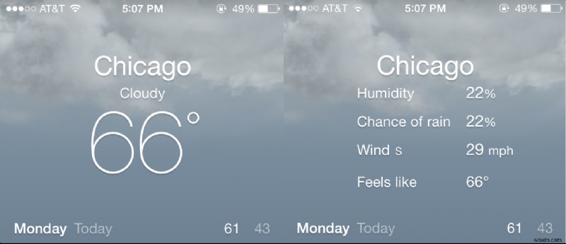 เคล็ดลับด่วน:การเข้าถึงข้อมูลสภาพอากาศเพิ่มเติมใน iOS 7