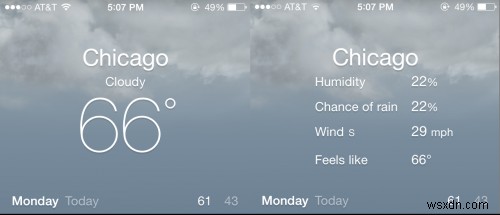 เคล็ดลับด่วน:การเข้าถึงข้อมูลสภาพอากาศเพิ่มเติมใน iOS 7
