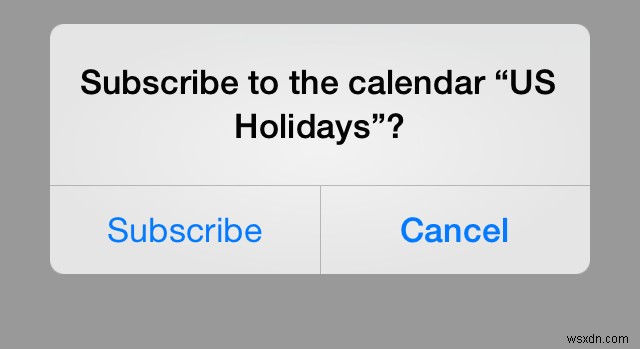 วิธีรับวันหยุดในสหรัฐฯ ใน Calendar.app สำหรับ iOS