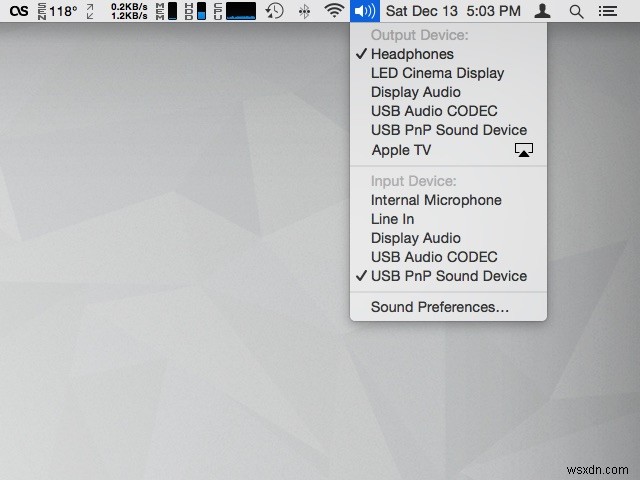 เคล็ดลับ OS X 31 วัน:เปลี่ยนอินพุต/เอาต์พุตเสียงผ่านแถบเมนู 