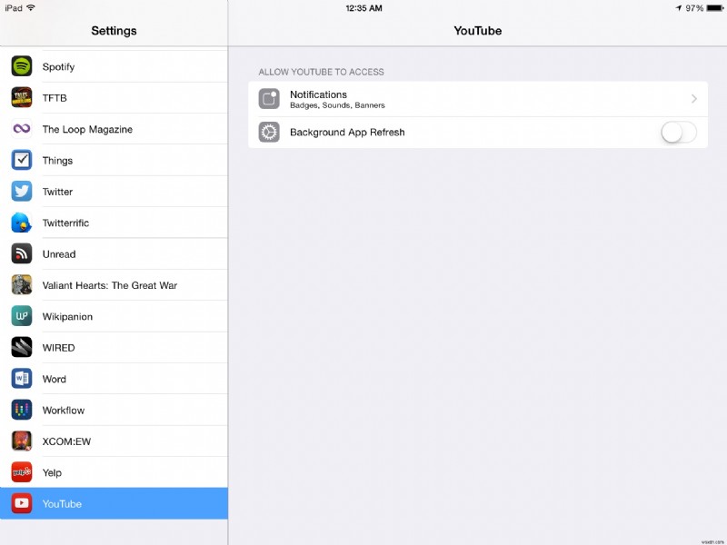 เคล็ดลับ iOS 30 วัน:ปิดใช้งานการรีเฟรชแอปพื้นหลัง