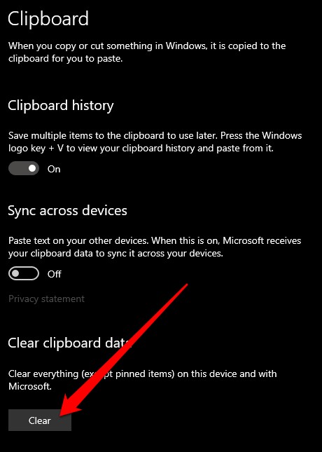 วิธีการดูและล้างประวัติคลิปบอร์ดใน Windows 10