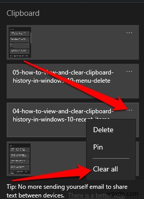วิธีการดูและล้างประวัติคลิปบอร์ดใน Windows 10