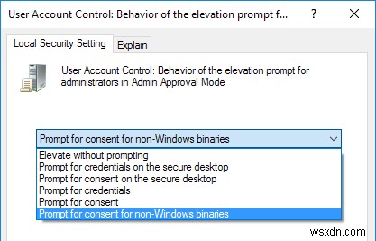 เปลี่ยนวิธีที่ Windows แจ้งสำหรับโหมดการอนุมัติของผู้ดูแลระบบ 