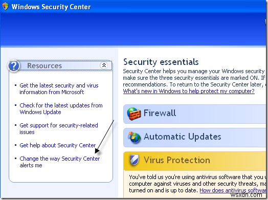 ปิดหรือลบ “คอมพิวเตอร์ของคุณอาจมีความเสี่ยง” ใน Windows XP